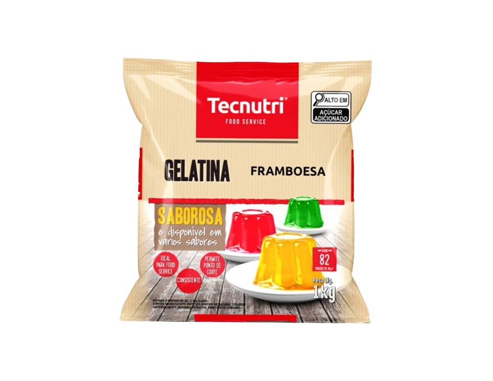GELATINA FRAMBOESA TECNUTRI 1 KG (CX 10 PCT)